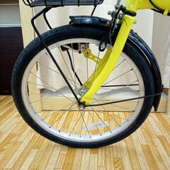 ☆ジモティ割あり☆ 折りたたみ自転車 ギア付き 20インチ イエロー 