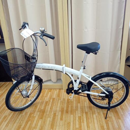 ★ジモティ割あり★ 折りたたみ自転車　ギア付き　20インチ　ホワイト　クリーニング済　YJ2441