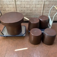 陶器テーブル5点セット ガーデニングテーブル イス 焼物 陶器製 アンティーク  