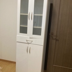 【差し上げます】白い食器棚　家具　キッチン　収納棚　　 