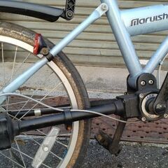 ★引取り限定★希少丸石サイクル★S-BIKE　シャフトドライブ小径車　青系　20型シングル３段変速　マニア向け