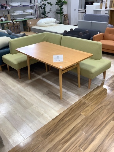 UNICO ベンチダイニングセット　SULA ナチュラル×グリーン　入荷致しました！