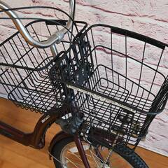 【完売御礼】【大人用】整備済 丸石 ふらっか〜ずキュートミニ 20型 中古自転車 たくさん荷物が積める 濃赤色  <自転車のオオムラ 静岡店>