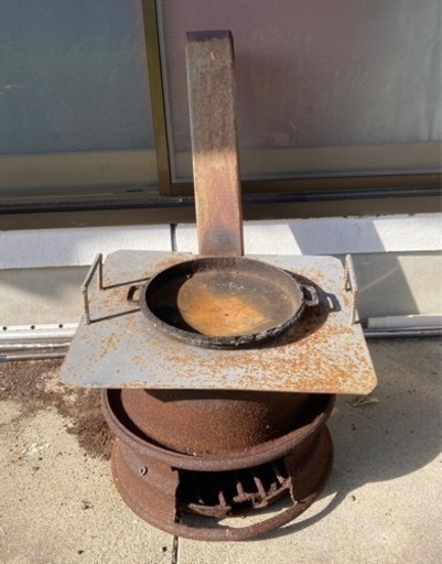 5/9までの販売‼️中古◆石焼き芋機◆石付き◆煙突付き◆鉄サビあり