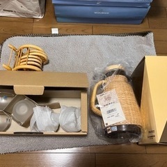 最終値下げ未使用　籐ポット冷茶グラスセット　涼コレクション　タイ...