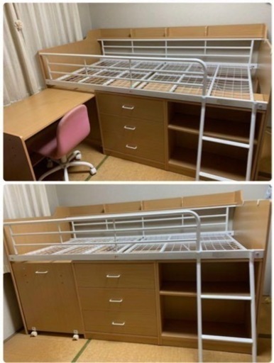 ニトリ　システムベッド　机チェスト本棚