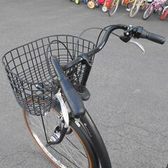 シティサイクル 26インチ ママチャリ 黒 ブラック 鍵付き カゴ付き