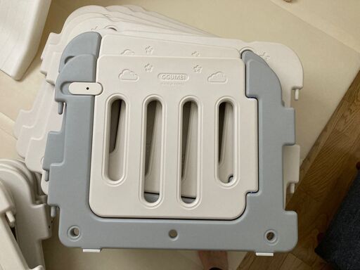 GGUMBI ベビーサークル ガード単品「ドア付き ガード14枚セット Clean Twin Guard」＋オプション「ドアパネル＆75cm拡張パネル」