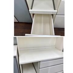 キッチンボート 食器棚 マルミツ 横幅 約104.5cm×奥行55cm×高さ200.5cmレンジボード ホワイト 食器棚 キッチン収納