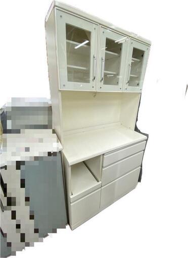 キッチンボート 食器棚 マルミツ 横幅 約104.5cm×奥行55cm×高さ200.5cmレンジボード ホワイト 食器棚 キッチン収納