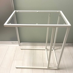 IKEA ソファサイドテーブル ホワイト ガラス