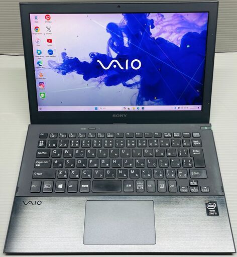 保証1ヶ月、インボイス対応、代引き発送可！フルHDモニター、Windows11、Core i5、SSD128GB(快速)、メモリ4GB、SONY製ノートパソコン、カメラ、Bluetooth、ACアダプター付属、Vaio、ﾊﾞｲｵ、ｿﾆー