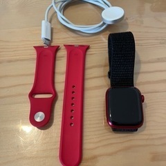 美品：Apple Watch 7 41mm GPS Red バッ...