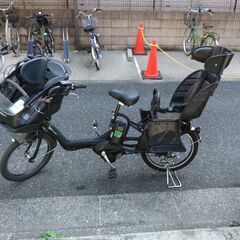 131?20インチ、子供乗せ2人乗り、前かご、後ろチャイルドシート 