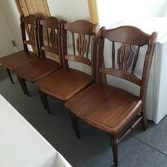 上質木製椅子４脚セット約46(奥行)×42()幅×40(座面高)×92