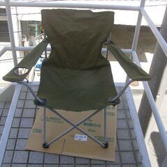 キャンプ用 折り畳み椅子② ダークグリーン色 使用頻度少 収納袋...