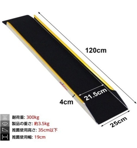 アルミスロープ2本セット　120cm（2.３回の使用）