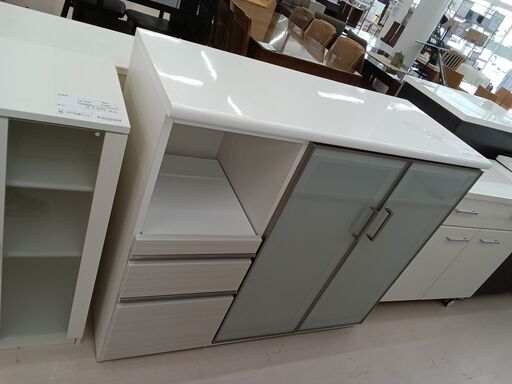 ★ジモティ割あり★ NITORI レンジボード ホワイト W120.5×D50.5×H101 クリーニング済み TC2755