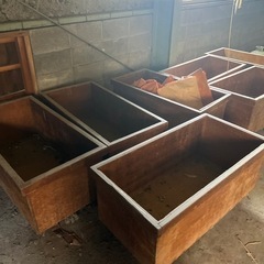 木製カゴ台車 木箱