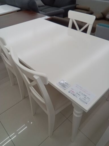 ★ジモティ割あり★ IKEA ダイニングセット ホワイト H75×D87×W155 クリーニング済み HJ3025