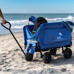 キャンプ、海に大活躍【送料不要でお持ちします】キャリーカートがベンチに早変わり★ラウンジワゴン★全地形型 アウトドアワゴン★マルチキャリー MALO\'O パラソル/タープ/ビーチテント