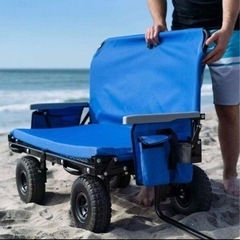 キャンプ、海に大活躍【送料不要でお持ちします】キャリーカートがベンチに早変わり★ラウンジワゴン★全地形型 アウトドアワゴン★マルチキャリー MALO\'O パラソル/タープ/ビーチテント