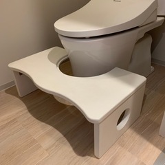 【お値下げ】トイレの踏み台 ホワイト 天然木 木製 トイトレ 大...