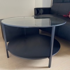 ガラスコーヒーテーブル, ブラックブラウン/ガラス　IKEA　家...