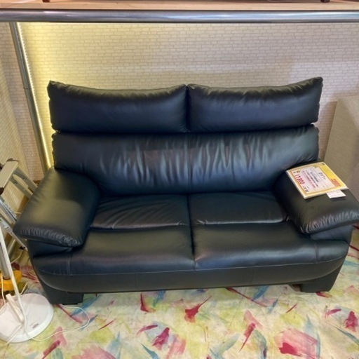 家具 ソファ 3人掛けソファ　合皮　　ブラック