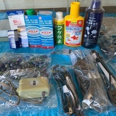 Tetra テトラ GEX 水槽2個 ヒーター フィルター 照明 お掃除グッズ 金魚 熱帯魚 新品中古混在 大量 まとめ売り セット アクアリウム 水槽用品 めだか　メダカ　魚 飼育 