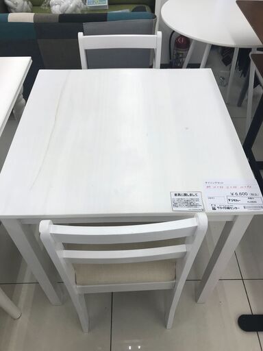 ★ジモティ割あり★  ダイニングテーブルセット ホワイト H70×D70×W73 クリーニング済み HJ3035