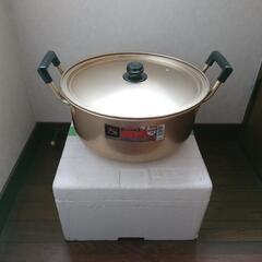 美品  大型鍋   37ｃｍ    満水１７，７    日本製 ...