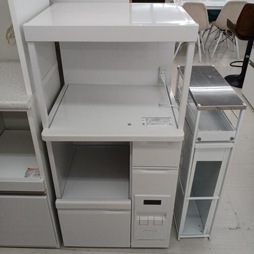 ★ジモティ割あり★ﾗｲｽｽﾄｯｶｰ付ﾚﾝｼﾞﾗｯｸ　WH　美品　現状販売　(H)117× (W)55.5× (D) 43.5【joh1270】