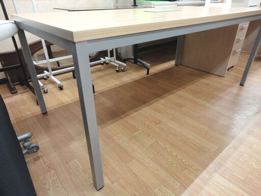 GOOLOO 会議テーブル 幅180cm 奥行90cm 高さ72cm 配線ボックス付き ナチュラル×シルバー ミーティングテーブル フリーデスク Netforce 札幌 西岡店 Netforce 会議テーブル 配線ボックス付 幅1800×奥行900 ミーティング