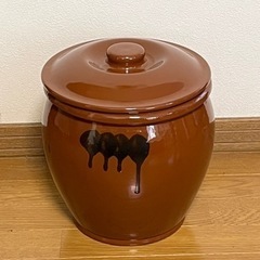 漬物容器 丸かめ　陶器 樽 ぬか漬け 梅漬け 保存容器 丸型 茶色