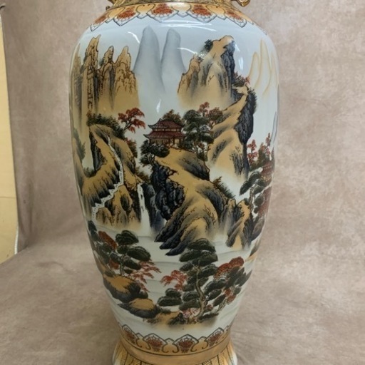 【引き取り希望】 飾り壺 山水画 大型 観賞用 引き取り希望】 飾り壺 山水画 大型 観賞用