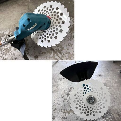 動作OK! マキタ 充電式草刈機14.4V MUR144UD チップソー付き 充電器  