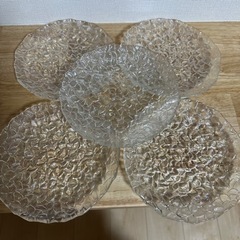 【決定】ガラス皿5枚セット　生活雑貨 食器 プレート