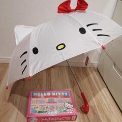 【新品】子ども用傘　キティちゃん耳付き傘　マグネットおもちゃ