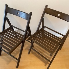 IKEA 木製折りたたみ 椅子 2脚セット