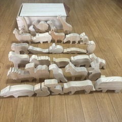 木のZOOシリーズ　木箱入り　動物積み木30種類知育玩具　日本製