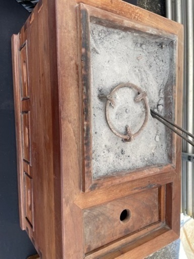 江戸火鉢 江戸火鉢 長火鉢 関東火鉢 欅 玉杢 銘木 （特注五徳付