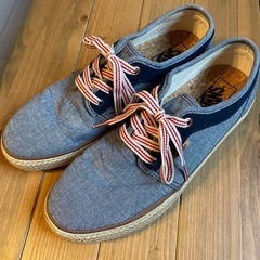 VANS スニーカー 靴 デニム ブルー 25.5cm メンズ