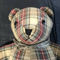 テデイベア人形珍しいチエック柄です。From England40cm