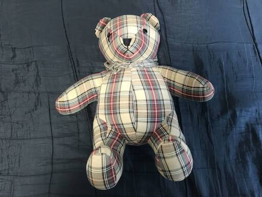 テデイベア人形珍しいチエック柄です。From England40cm