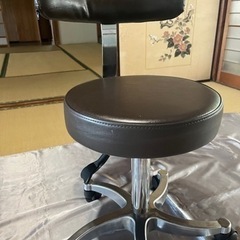 背もたれ付きスツール 椅子 オフィスチェア ブラウン 定価12400円