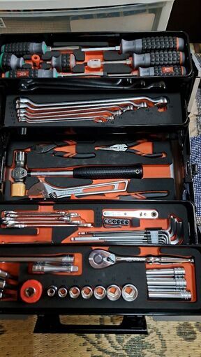 KTC ケイティーシー 56点組 9.5SQ BR390入組み 両開きメタルケースセット+おまけの工具付き