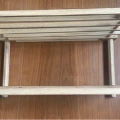 木製マルチラック（2段、ナチュラル、無塗装）