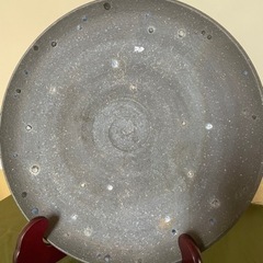 荒木義隆作 大皿　幅31センチ　時代物 骨董　京焼　清水焼　金彩　皿