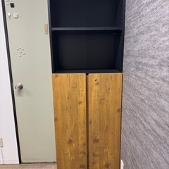 ペスパ2.0 木製キャビネット 5段 3段扉付き カギ付き ハイタイプ